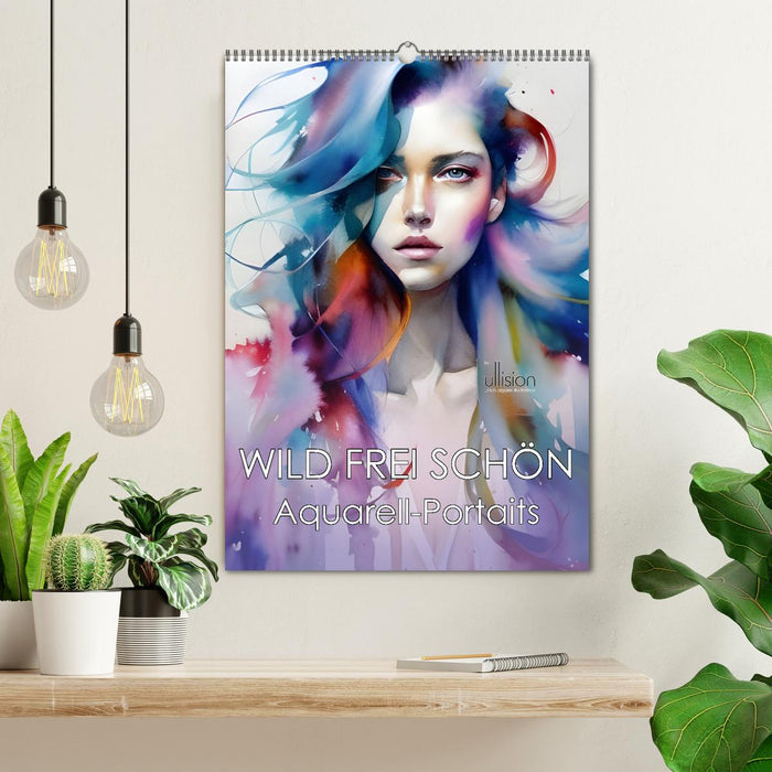 WILD FREI SCHÖN Aquarell-Portraits (CALVENDO Wandkalender 2026)