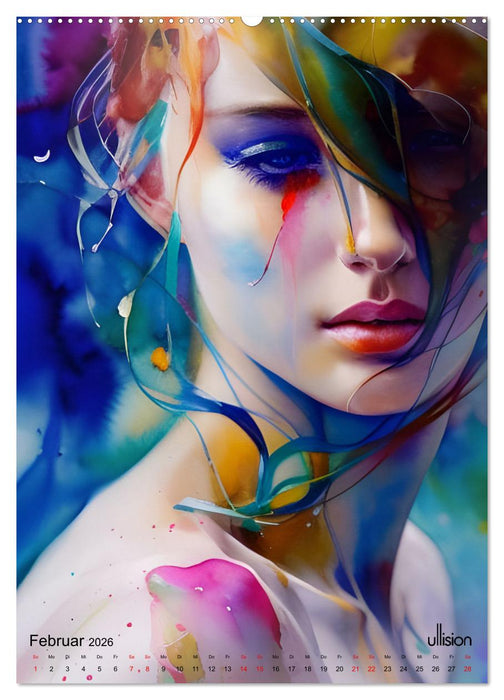 WILD FREI SCHÖN Aquarell-Portraits (CALVENDO Wandkalender 2026)