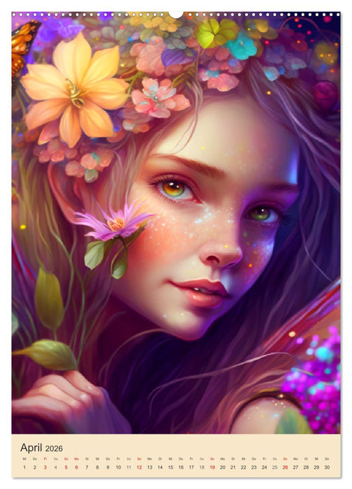 Blumenelfen. Mystische Lichtwesen voller Poesie (CALVENDO Premium Wandkalender 2026)