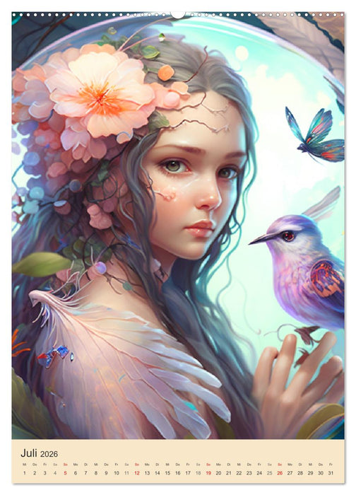 Blumenelfen. Mystische Lichtwesen voller Poesie (CALVENDO Premium Wandkalender 2026)