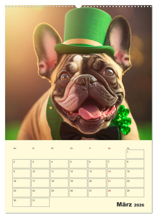 Lustige Fledermäuse. Französische Bulldoggen bei der Freizeitgestaltung (CALVENDO Premium Wandkalender 2026)