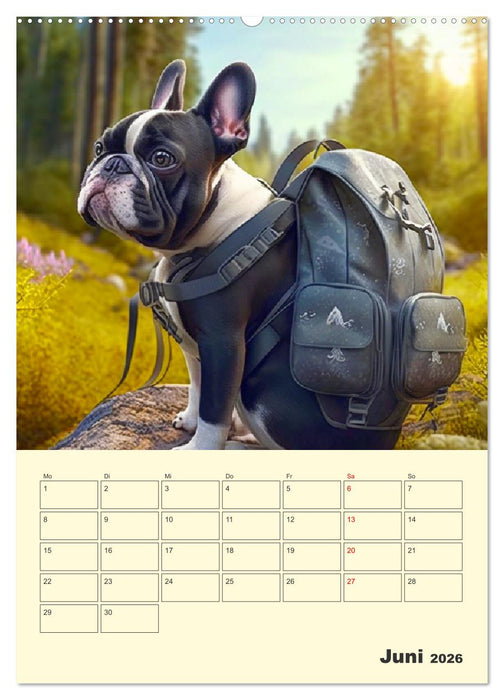 Lustige Fledermäuse. Französische Bulldoggen bei der Freizeitgestaltung (CALVENDO Premium Wandkalender 2026)