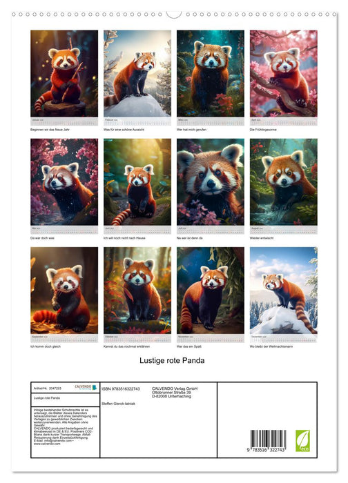 Lustige rote Panda (CALVENDO Premium Wandkalender 2026)