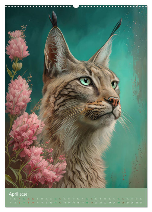 Raubkatzen mit Ornamenten indischer Art (CALVENDO Wandkalender 2026)