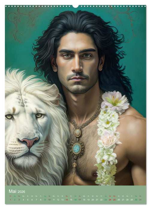 Raubkatzen mit Ornamenten indischer Art (CALVENDO Wandkalender 2026)