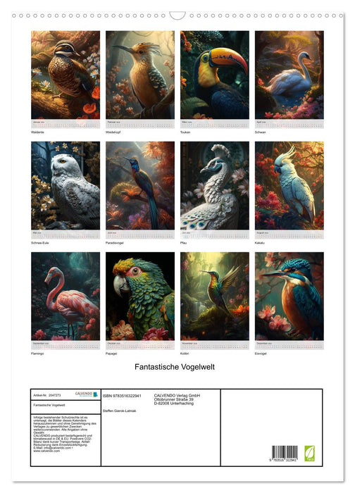 Fantastische Vogelwelt (CALVENDO Wandkalender 2026)