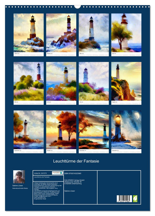 Leuchttürme der Fantasie (CALVENDO Wandkalender 2026)