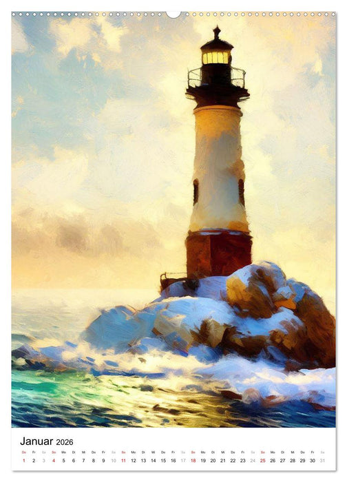 Leuchttürme der Fantasie (CALVENDO Wandkalender 2026)