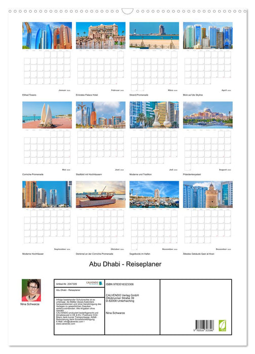 Abu Dhabi - Reiseplaner (CALVENDO Wandkalender 2026)
