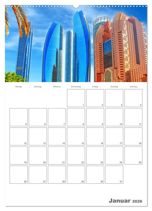 Abu Dhabi - Reiseplaner (CALVENDO Wandkalender 2026)
