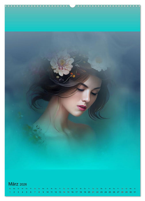 Cyber-Schönheiten, 12 Monate voller Anmut (CALVENDO Wandkalender 2026)