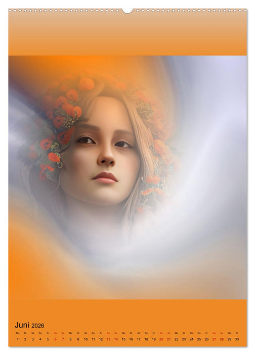 Cyber-Schönheiten, 12 Monate voller Anmut (CALVENDO Wandkalender 2026)