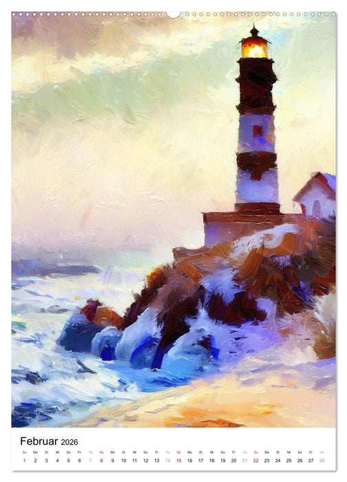 Leuchttürme der Fantasie (CALVENDO Premium Wandkalender 2026)