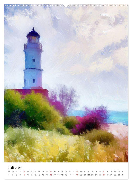 Leuchttürme der Fantasie (CALVENDO Premium Wandkalender 2026)