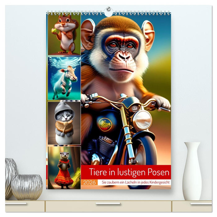 Tiere in lustigen Posen (CALVENDO Premium Wandkalender 2026)