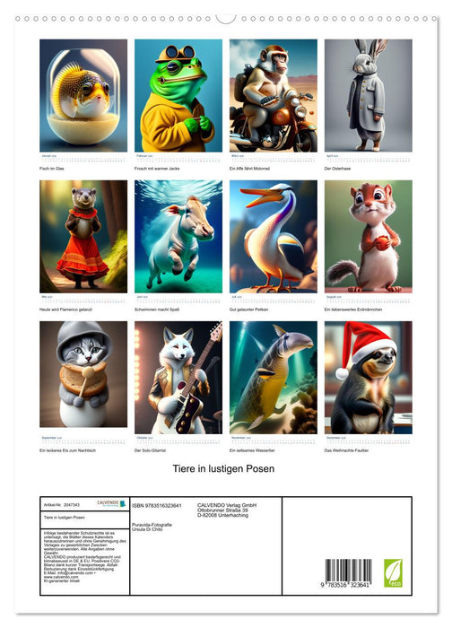 Tiere in lustigen Posen (CALVENDO Premium Wandkalender 2026)