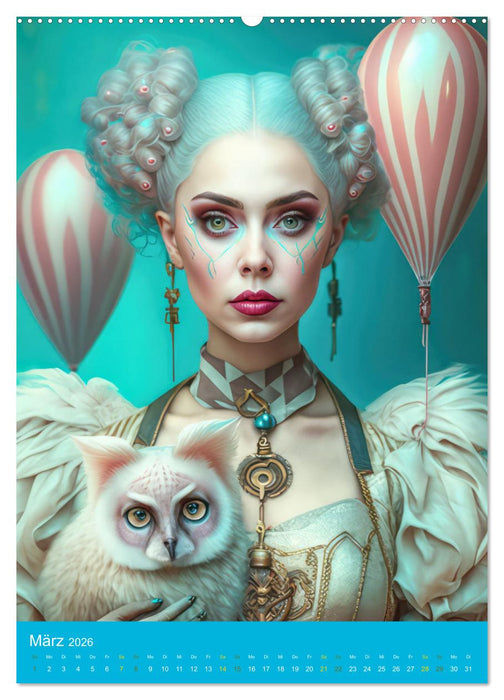 Zirkuswelt mit Steampunk (CALVENDO Wandkalender 2026)