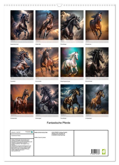 Fantastische Pferde (CALVENDO Wandkalender 2026)