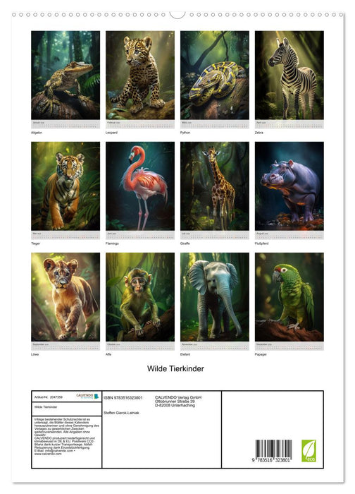Wilde Tierkinder (CALVENDO Premium Wandkalender 2026)