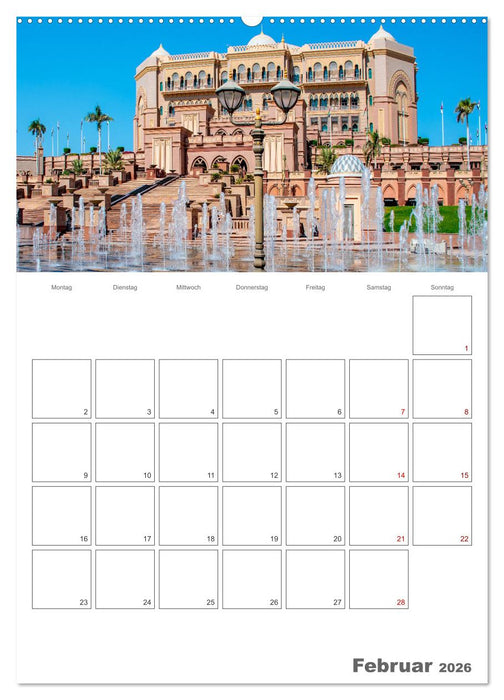 Abu Dhabi - Reiseplaner (CALVENDO Premium Wandkalender 2026)