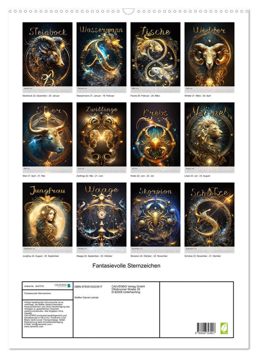 Fantasievolle Sternzeichen (CALVENDO Wandkalender 2026)