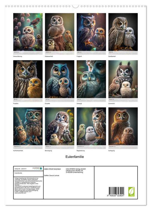 Eulenfamilie (CALVENDO Premium Wandkalender 2026)