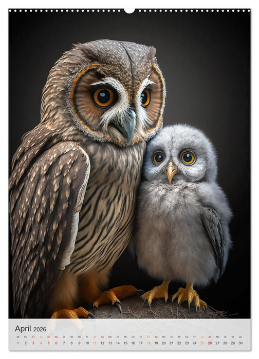 Eulenfamilie (CALVENDO Premium Wandkalender 2026)