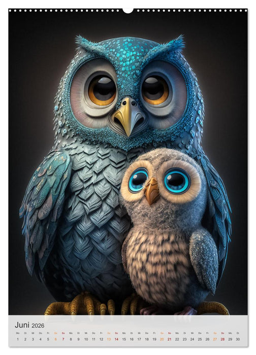 Eulenfamilie (CALVENDO Premium Wandkalender 2026)