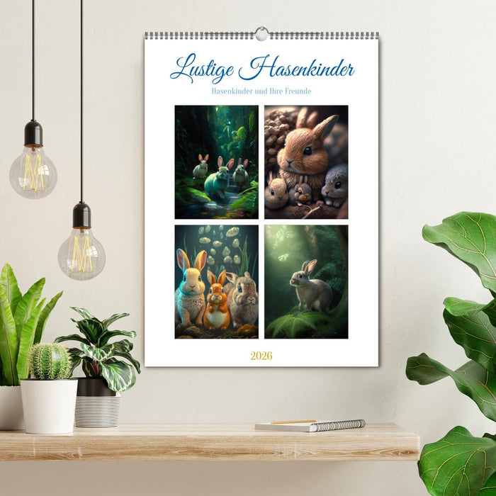 Lustige Hasenkinder (CALVENDO Wandkalender 2026)