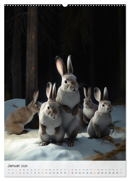 Lustige Hasenkinder (CALVENDO Wandkalender 2026)