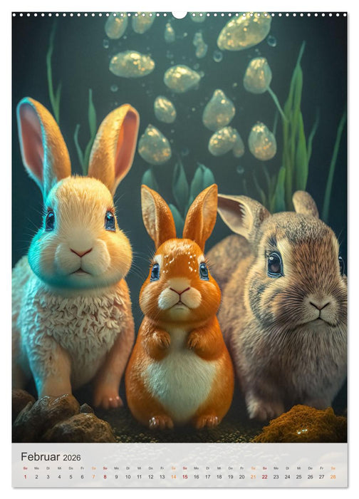 Lustige Hasenkinder (CALVENDO Wandkalender 2026)