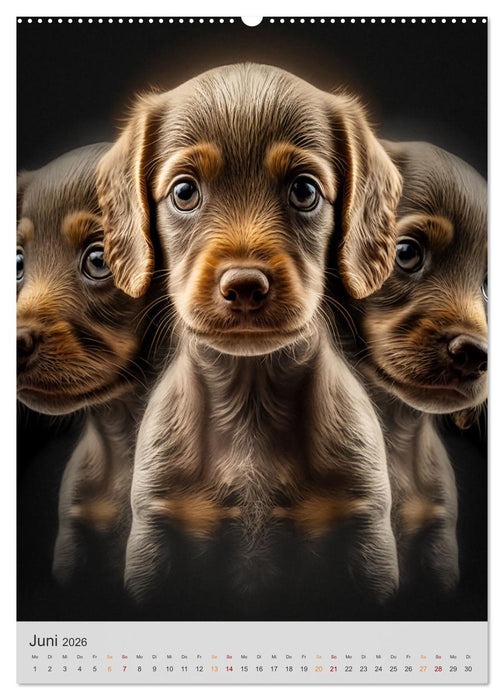 Zauberhafte Hundebabys (CALVENDO Premium Wandkalender 2026)