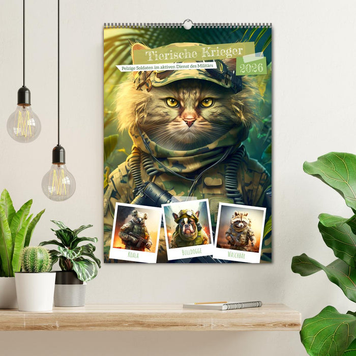 Tierische Krieger. Pelzige Soldaten im aktiven Dienst des Militärs (CALVENDO Wandkalender 2026)