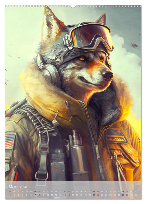 Tierische Krieger. Pelzige Soldaten im aktiven Dienst des Militärs (CALVENDO Wandkalender 2026)