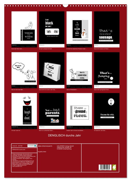DENGLISCH durchs Jahr (CALVENDO Wandkalender 2026)