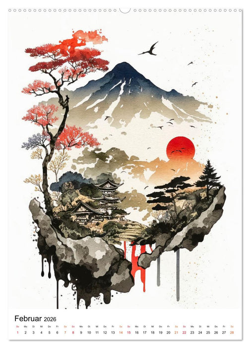 China - Aquarellmalerei (CALVENDO Premium Wandkalender 2026)