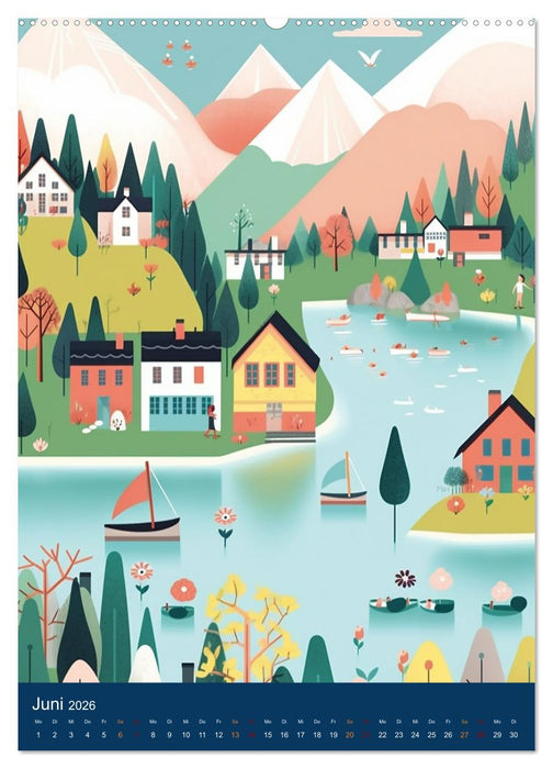 Ein lustiges Kinderdorf (CALVENDO Premium Wandkalender 2026)