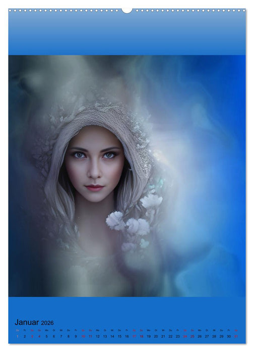 Cyber-Schönheiten, 12 Monate voller Anmut (CALVENDO Premium Wandkalender 2026)