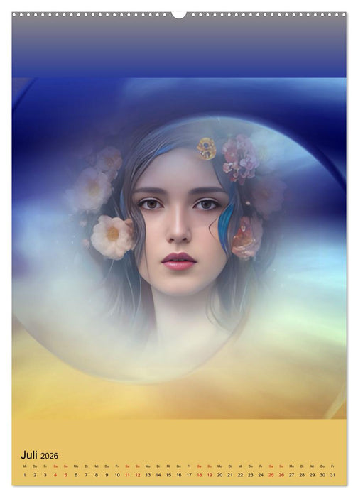 Cyber-Schönheiten, 12 Monate voller Anmut (CALVENDO Premium Wandkalender 2026)