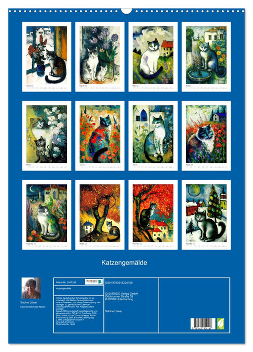 Katzengemälde (CALVENDO Wandkalender 2026)