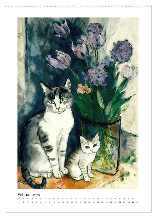 Katzengemälde (CALVENDO Wandkalender 2026)