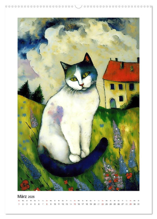 Katzengemälde (CALVENDO Wandkalender 2026)