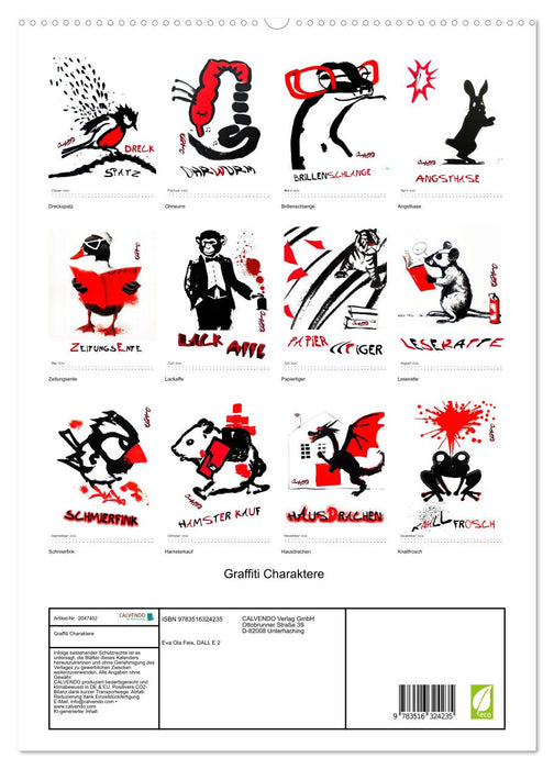 Graffiti Charaktere (CALVENDO Premium Wandkalender 2026)