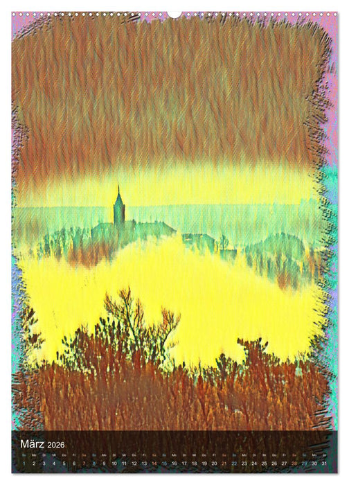 Bekanntes auf Surreal (CALVENDO Premium Wandkalender 2026)