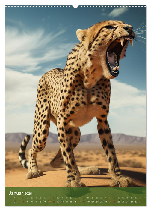 Wilde Raubkatzen (CALVENDO Premium Wandkalender 2026)