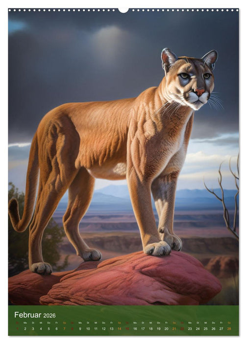 Wilde Raubkatzen (CALVENDO Premium Wandkalender 2026)