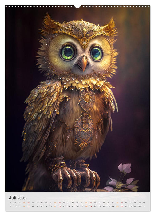 Steampunk Eulen (CALVENDO Premium Wandkalender 2026)