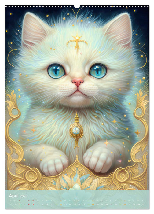 Tiere im Tarot Stil (CALVENDO Premium Wandkalender 2026)