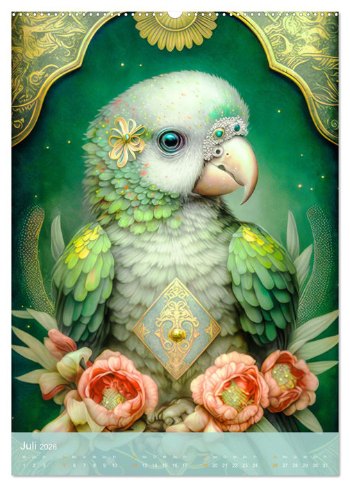 Tiere im Tarot Stil (CALVENDO Premium Wandkalender 2026)