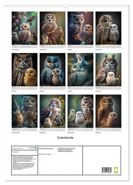 Eulenfamilie (CALVENDO Wandkalender 2026)